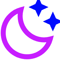 Moon Stars Icon from Sharp Neon Set