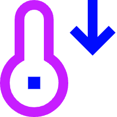 Thermometer Decrease Icon from Sharp Neon Set
