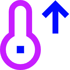 Thermometer Increase Icon from Sharp Neon Set
