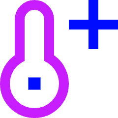 Thermometer Positive Icon from Sharp Neon Set