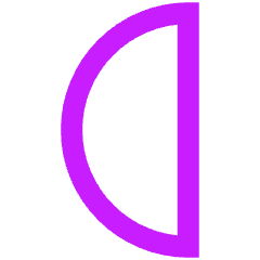 Third Quarter Moon Icon from Sharp Neon Set