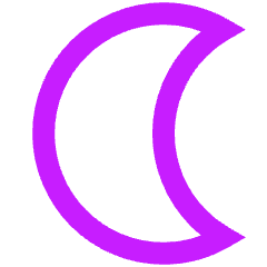 Waning Cresent Moon Icon from Sharp Neon Set