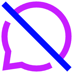 Chat Bubble Disable Oval Icon from Sharp Neon Set