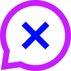 Chat Bubble Oval Delete Icon from Sharp Neon Set