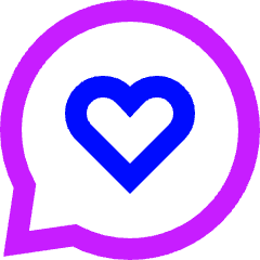 Chat Bubble Oval Favorite Heart Icon from Sharp Neon Set