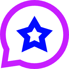 Chat Bubble Oval Favorite Star Icon from Sharp Neon Set