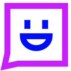 Chat Bubble Square Smiley 2 Icon from Sharp Neon Set