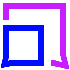 Chat Two Bubbles Square 2 Icon from Sharp Neon Set