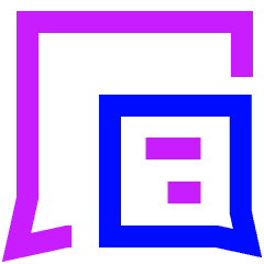 Chat Two Bubbles Square Text 1 Icon from Sharp Neon Set