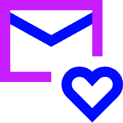 Inbox Favorite Heart Icon from Sharp Neon Set