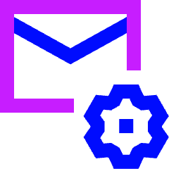 Mail Setting Gear Icon from Sharp Neon Set