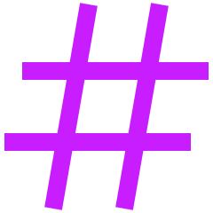 Sign Hashtag Icon from Sharp Neon Set