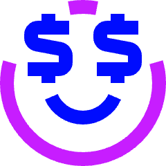 Smiley Rich Icon from Sharp Neon Set