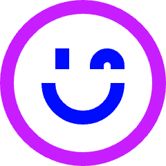 Smiley Wink Icon from Sharp Neon Set