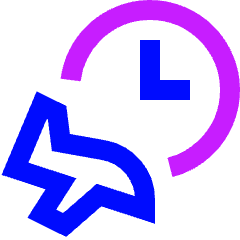 Airport Arrival Time Icon from Sharp Neon Set