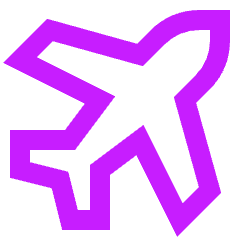 Airport Plane Icon from Sharp Neon Set