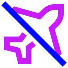 No Flight Airport 2 Icon from Sharp Neon Set