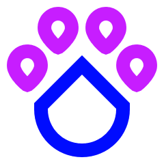 Pet Paw Icon from Sharp Neon Set