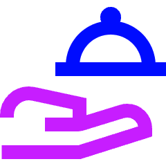 Serving Dome Hand Icon from Sharp Neon Set