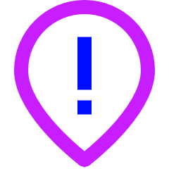 Location Hazard Attention Pin Icon from Sharp Neon Set