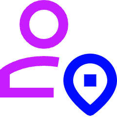 Location Person Pin Icon from Sharp Neon Set