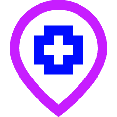 Location Pin Medical Hospital 1 Icon from Sharp Neon Set