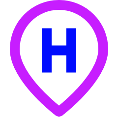 Location Pin Medical Hospital 2 Icon from Sharp Neon Set