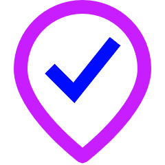 Location Pin Option Check Icon from Sharp Neon Set