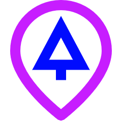 Location Pin Park Icon from Sharp Neon Set