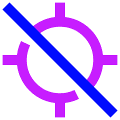 Location Target Off Icon from Sharp Neon Set