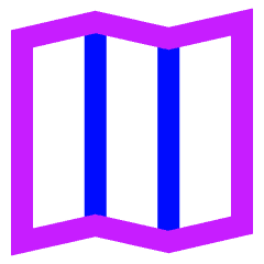 Map Fold Icon from Sharp Neon Set