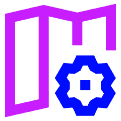 Map Setting Gear Icon from Sharp Neon Set