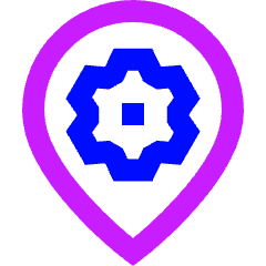 Pin Setting Gear Icon from Sharp Neon Set