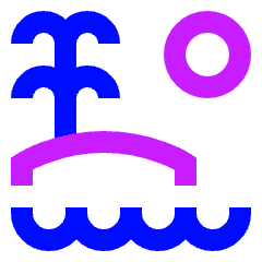 Beach Icon from Sharp Neon Set