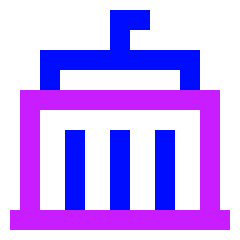 Government Building 2 Icon from Sharp Neon Set