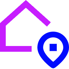 Location Home Icon from Sharp Neon Set