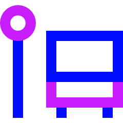 Bus Station Icon from Sharp Neon Set