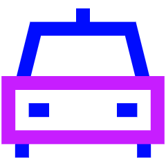 Car Taxi 2 Icon from Sharp Neon Set