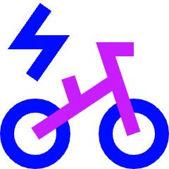 Electric Bicycle Icon from Sharp Neon Set