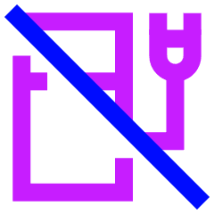 Electric Charging Station Cross Icon from Sharp Neon Set