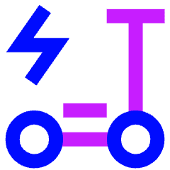 Eletric Scooter Icon from Sharp Neon Set