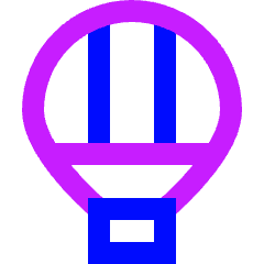 Hot Air Balloon Icon from Sharp Neon Set