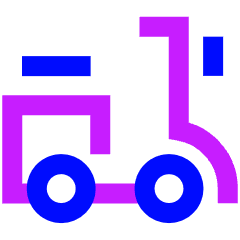 Motorcycle Courier Icon from Sharp Neon Set