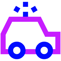 Police Car Icon from Sharp Neon Set