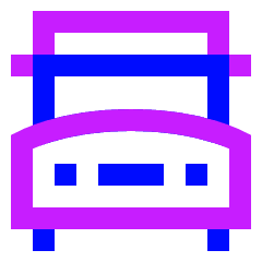 School Bus Front Icon from Sharp Neon Set