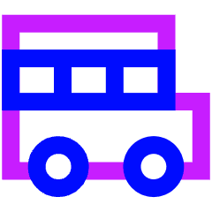 School Bus Side Icon from Sharp Neon Set