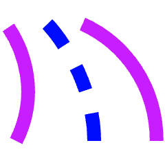 Street Road Curve Left Icon from Sharp Neon Set