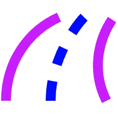 Street Road Curve Right Icon from Sharp Neon Set
