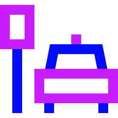Taxi Station Icon from Sharp Neon Set