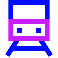 Train Front Icon from Sharp Neon Set